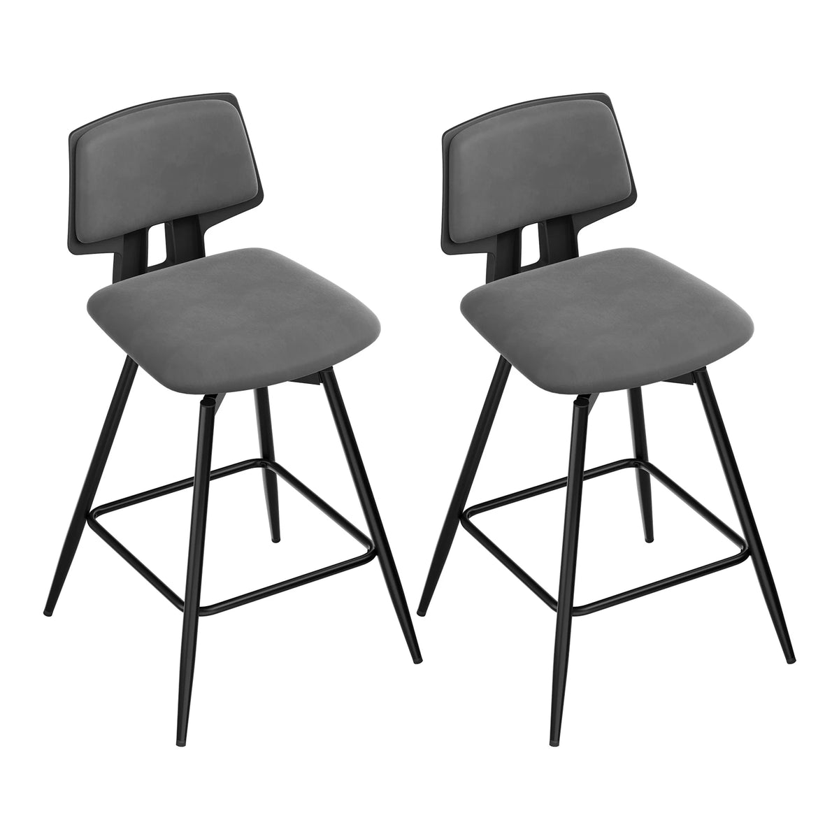 Barkrukken set van 2 – 360° draaibaar – Met rugleuning – Zithoogte 65,5 cm