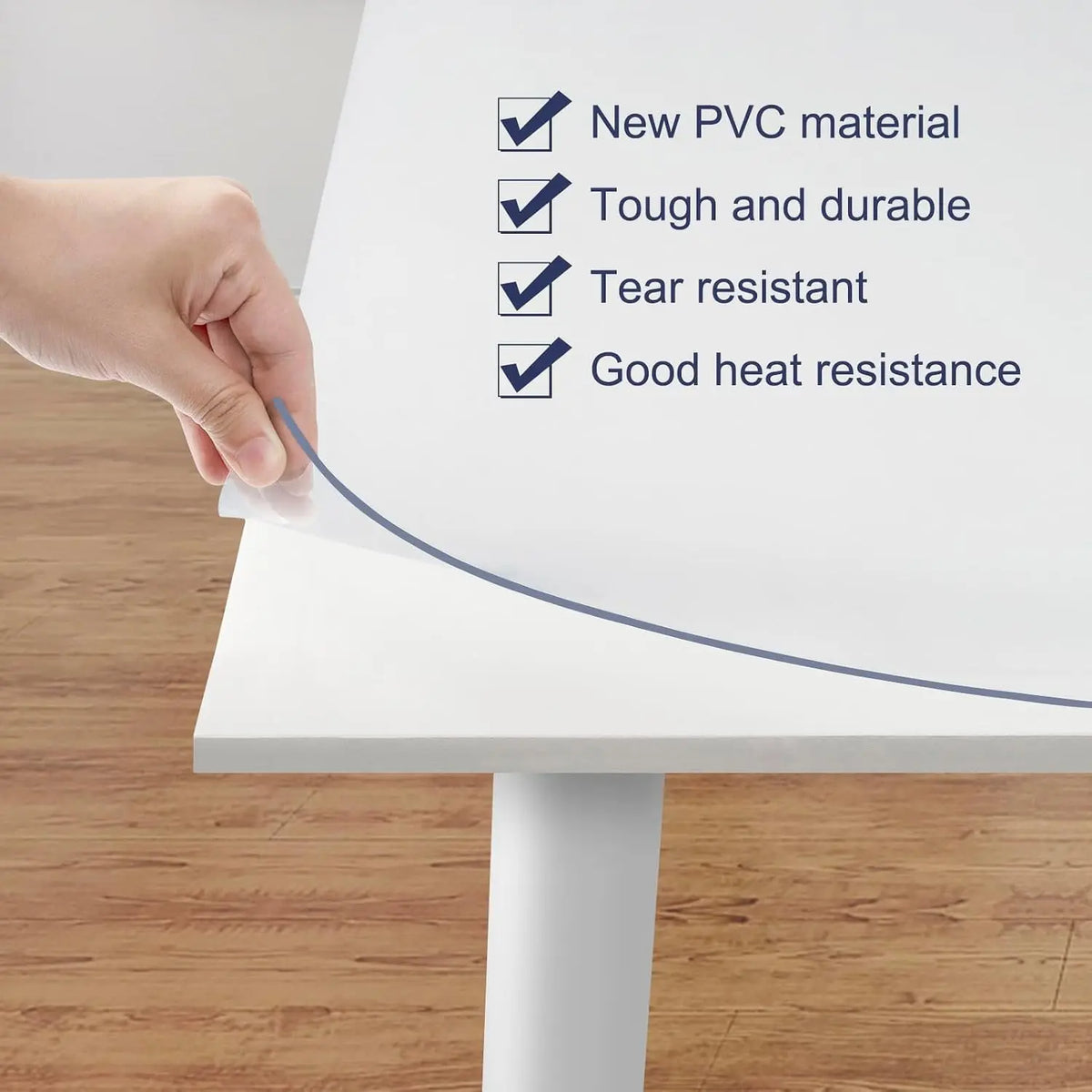 Table Cover Transparent PVC Tablecloth Table Protector Rectangular Protective Film Waterproof Heat Resistant Washable