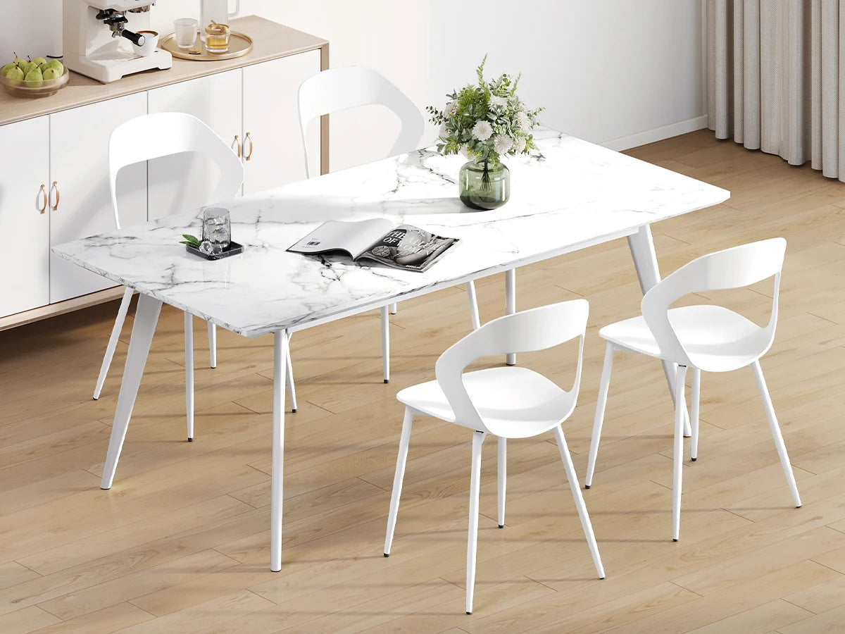 WOLTU 4PCS/Set Dining Chairs Modern Kitchen Chairs with PP Seat and Metal Legs Ergonomic Cut-Out Back Design for Dining Room Living Room