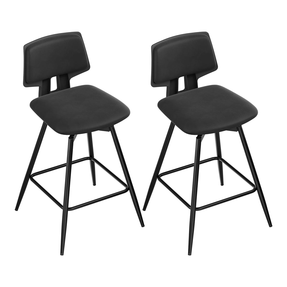 Barkrukken set van 2 – 360° draaibaar – Met rugleuning – Zithoogte 65,5 cm