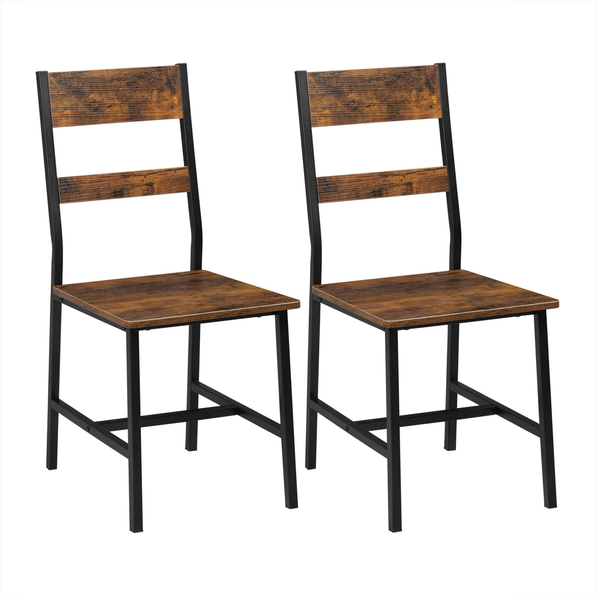 2/4PCS Industrial Wooden Dining Chair Ergonomic High Back Metal Leg Sturdy 150kg Easy Clean Multi-Purpose for Restaurant Kitchen