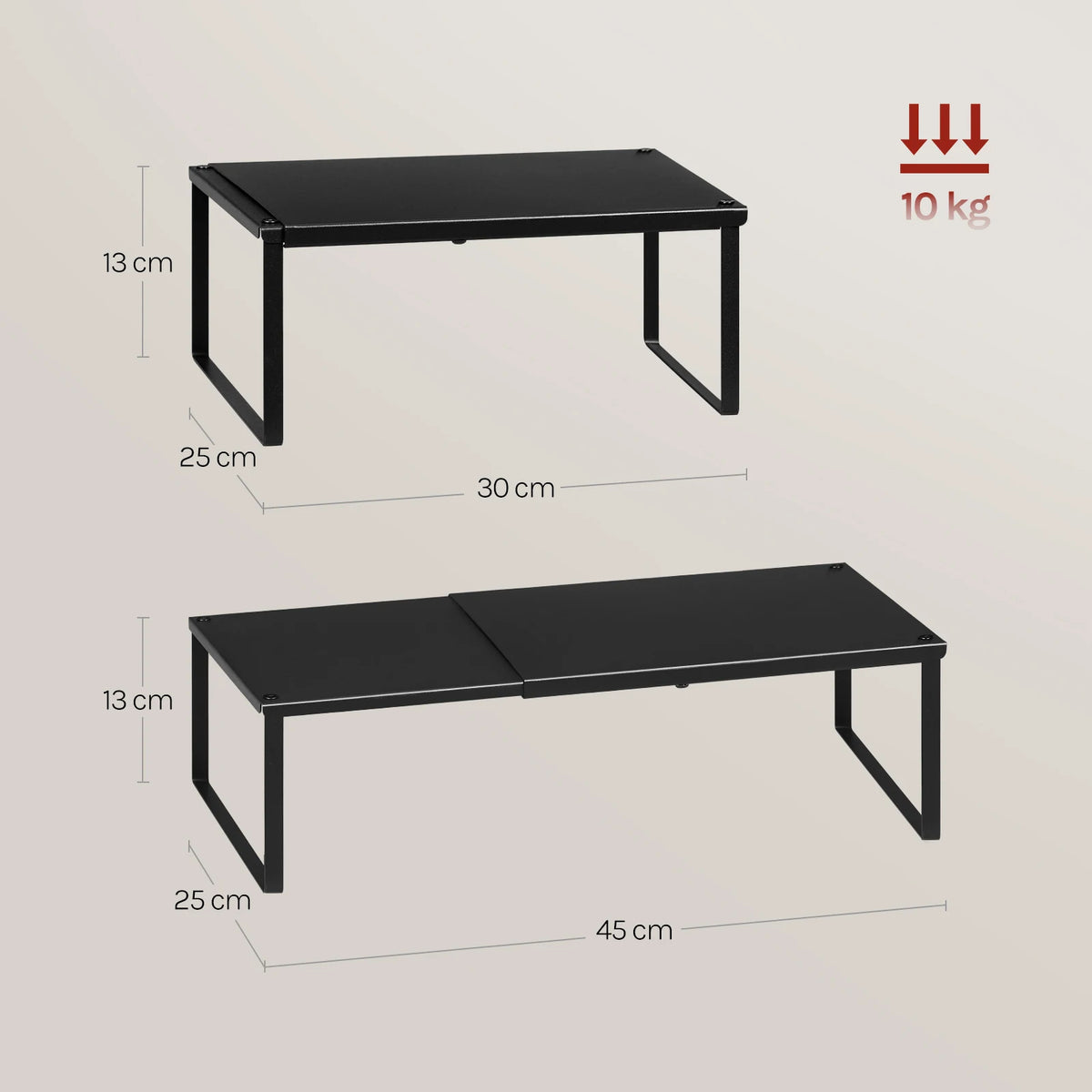 WOLTU Extendable Shelves Kitchenware Storage Rack Metal Spice Organizer Adjusts from 30-45cm for Worktop Kitchen Household Home