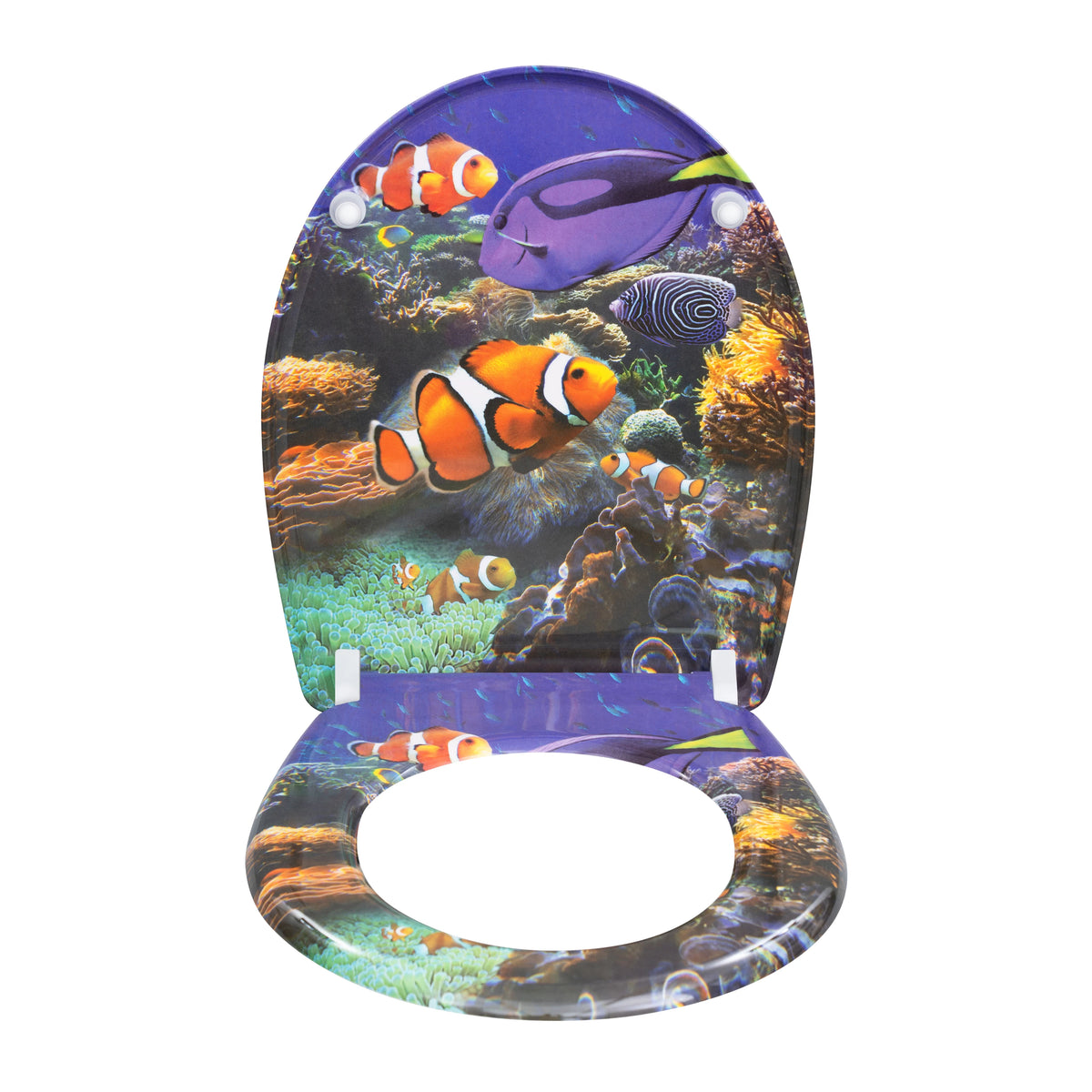 Ovale toiletbril met print – Softclose en quick release – Duroplast – 37 × 47,5 cm