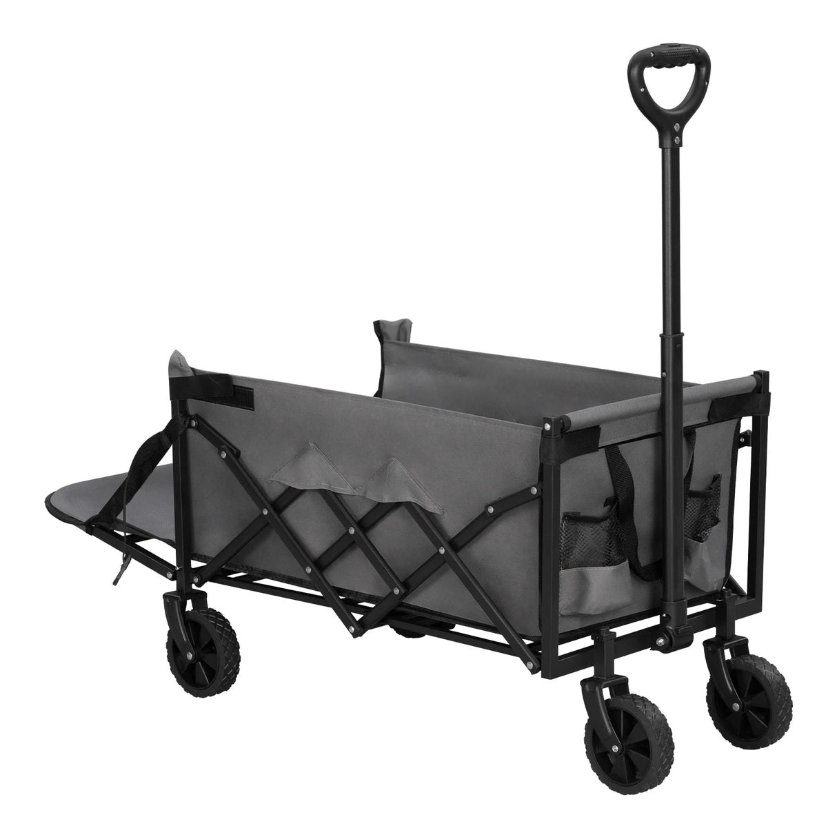 BukkitBow opvouwbare bolderkar met verlengbare achterklep en 110L capaciteit, geschikt voor transport en tuinwerkzaamheden