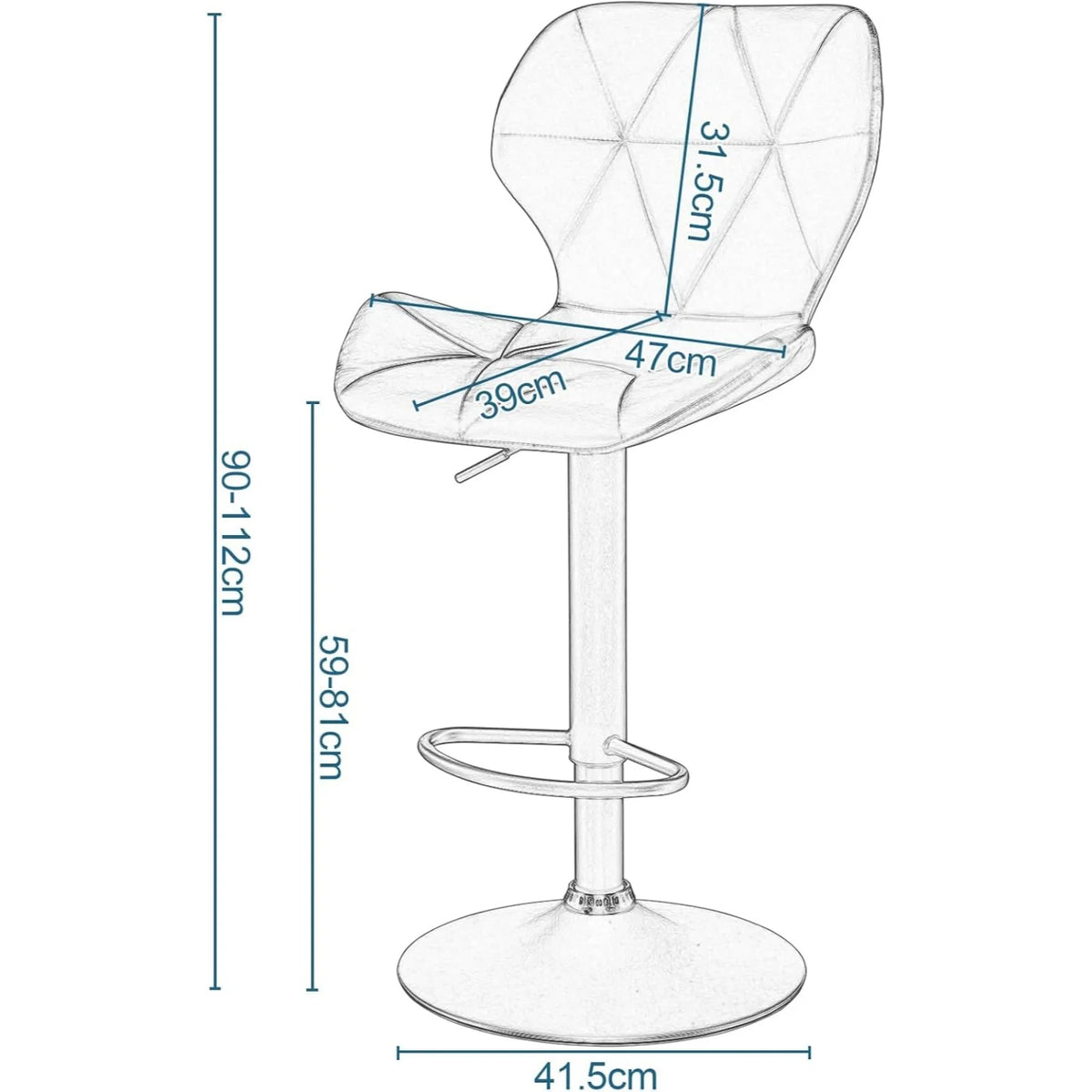 EUGAD 4PCS/SET Height Adjustable Rotating Counter Stools Swivel Bar Stools with Backrest and Footrest High Chairs for Kitchen Living Room Bistro