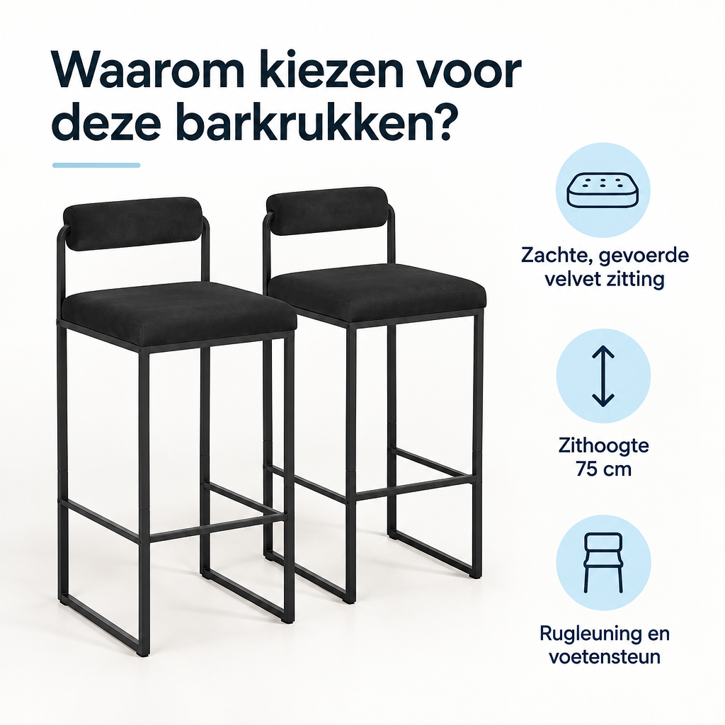 Belangrijkste voordelen en eigenschappen van barkrukken set van 2