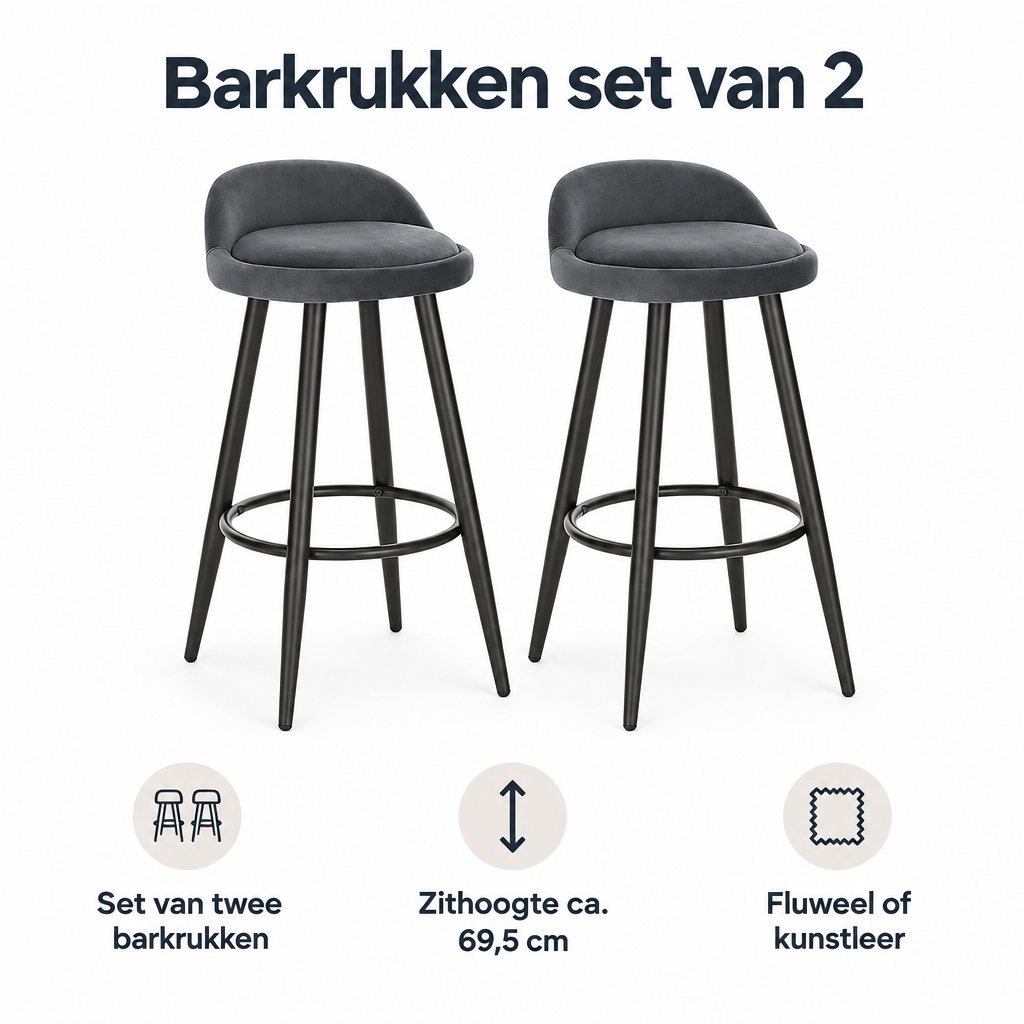 Belangrijkste voordelen en eigenschappen van barkrukken set van 2