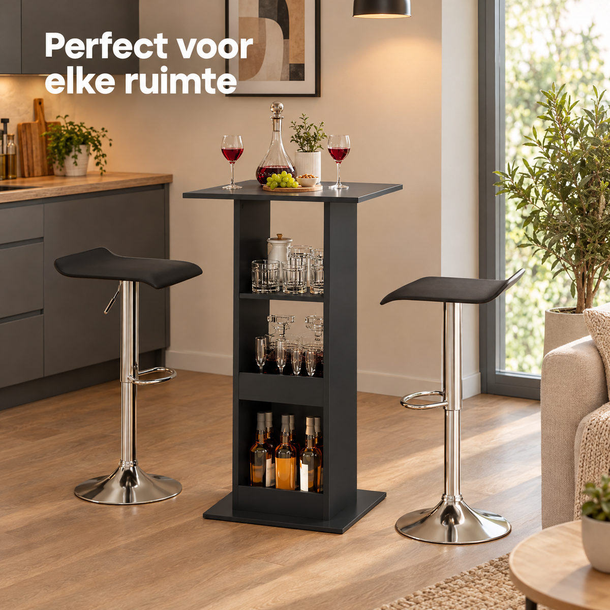 bartafel met opbergruimte in gebruik in een passende praktijksituatie