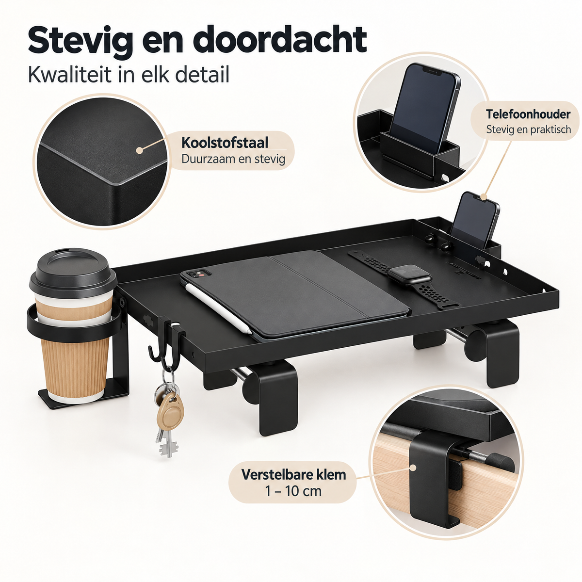 Detail van materiaal en afwerking van bedplank
