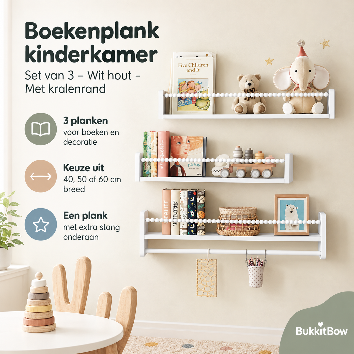 Praktische toepassing en keuzehulp voor boekenplank kinderkamer
