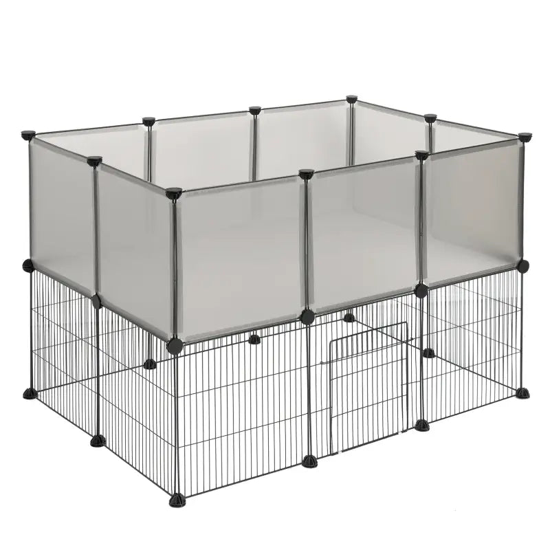 BukkitBow kleine dierenren voor hamsters, cavia's en konijnen, verstelbaar naar 2 niveaus, 107x72x72 cm, met gaas en frame
