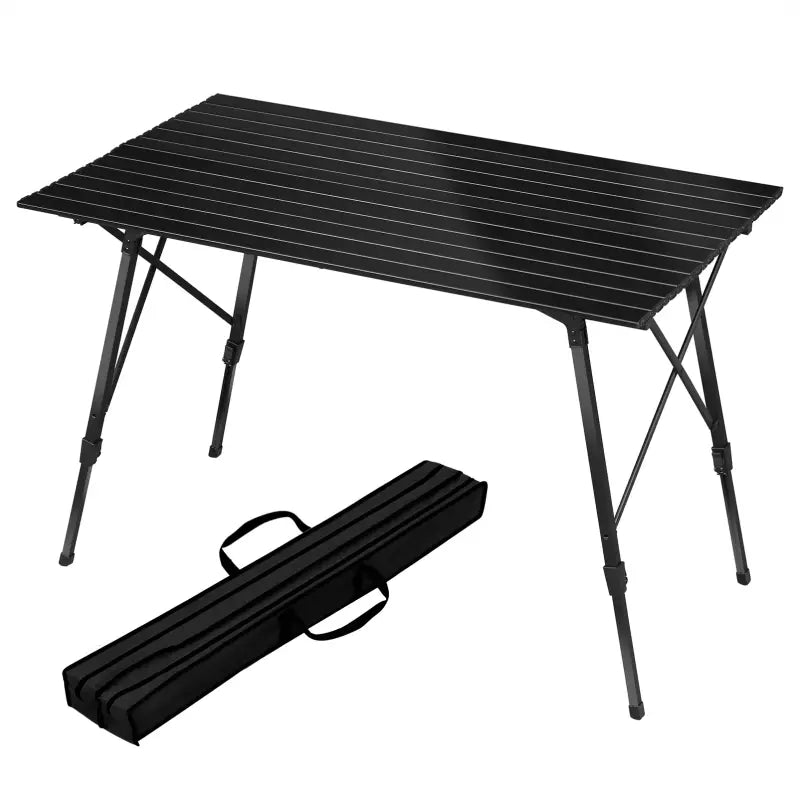 BukkitBow aluminium opvouwbare campingtafel, lichtgewicht, hoogteverstelbaar 59-78,5cm, 120x68,5cm, geschikt voor outdoor kamperen