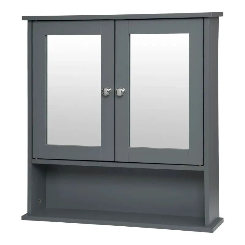 BukkitBow badkamermeubel met spiegel, verstelbare plank, vochtbestendig en duurzaam, afmetingen 56x13x58,3 cm, modern design
