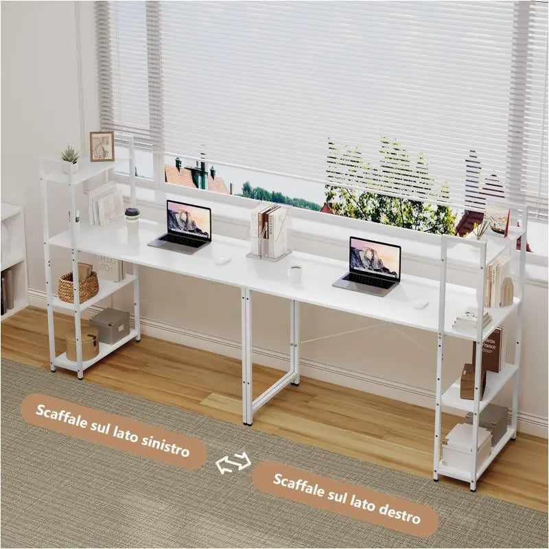 BukkitBow bureau met houten en metalen planken, verstelbare zijplank, afmetingen 120x50x120 cm, draagvermogen 50 kg, modern ontwerp