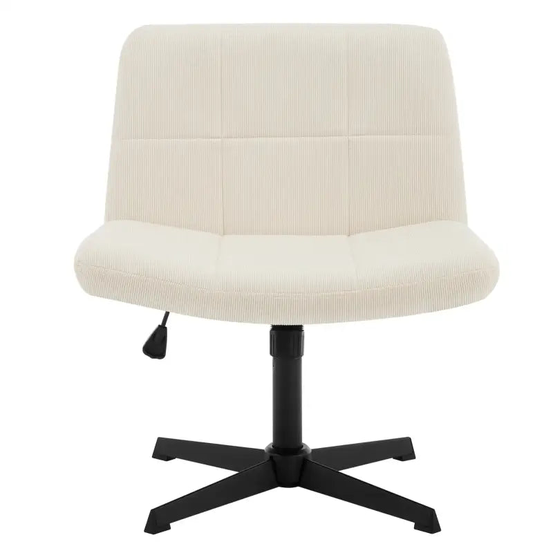 BukkitBow bureaustoel met hoogteverstelling, brede zitting en fluwelen of corduroy bekleding, comfortabele werkstoel.