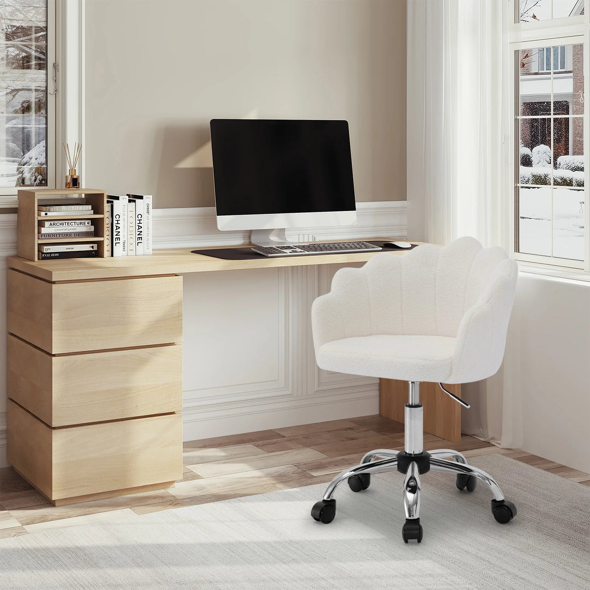 BukkitBow bureaustoel van stof met verstelbare functies en lendensteun voor extra comfort.