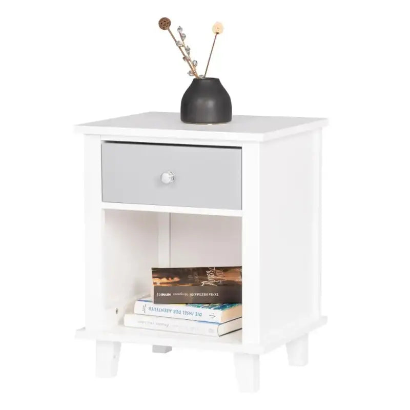 BukkitBow Compact nachtkastje waterbestendig met lade en open compartiment, afmetingen 40x34x50cm, modern en functioneel ontwerp
