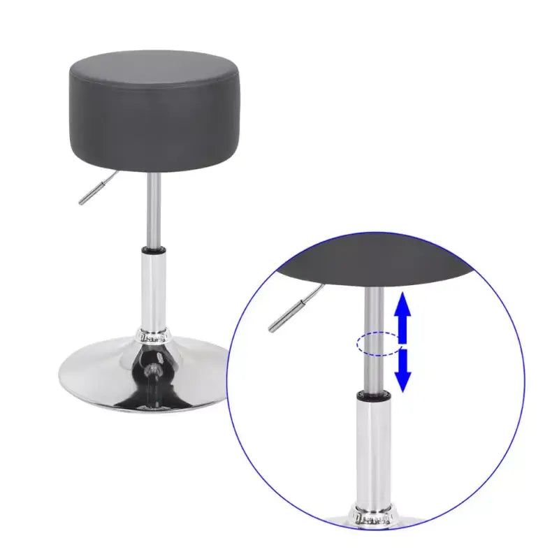 BukkitBow compacte barkruk met kunstleren zitting, verchroomd stalen frame, ergonomisch en verstelbaar, tot 100 kg draagvermogen