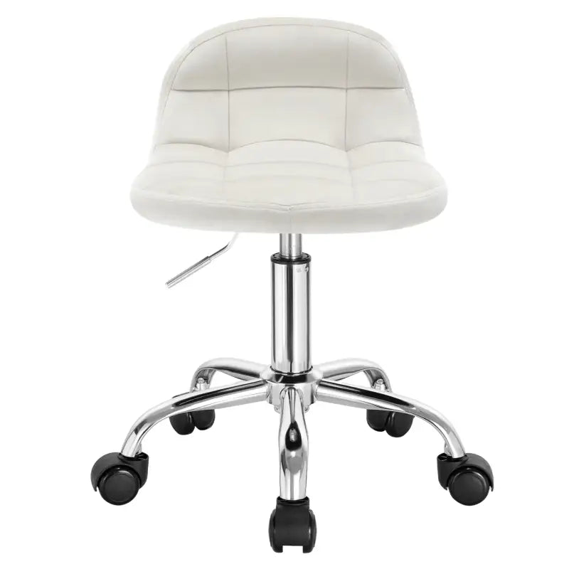 BukkitBow bureaustoel met velvet fluweel zitting, metalen onderstel, wielen en hoogteverstelling van 43,5 tot 55 cm.
