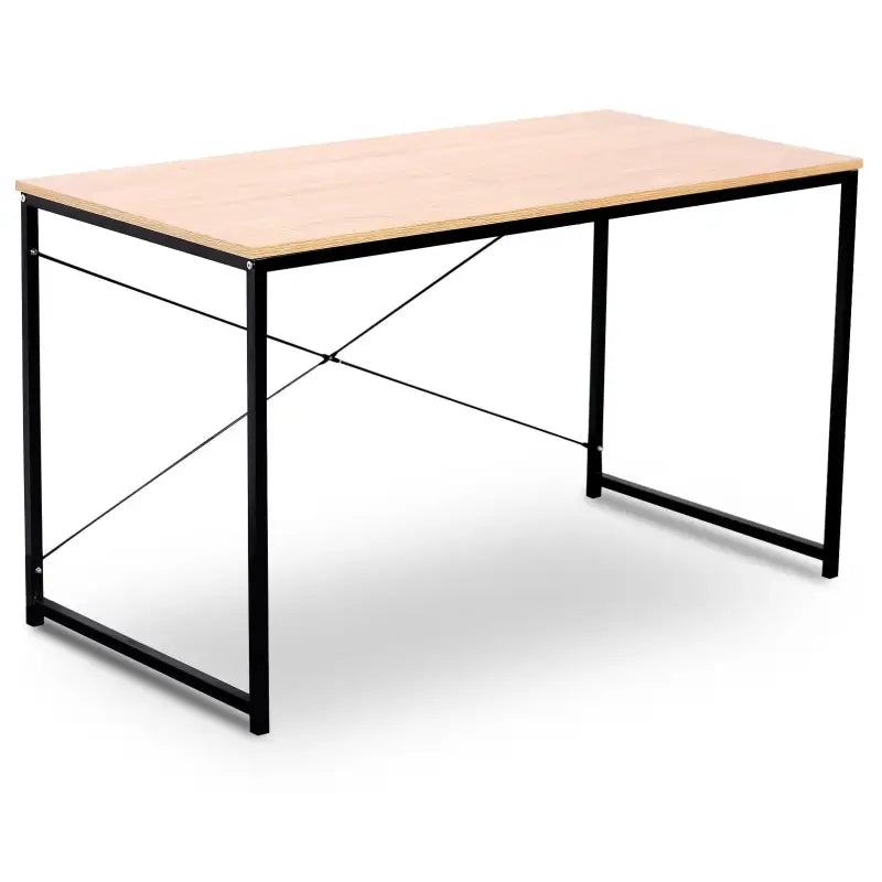 BukkitBow computertafel of bureau met spaanplaat en metalen frame, 120x60x70cm, geschikt voor thuis of kantoor.