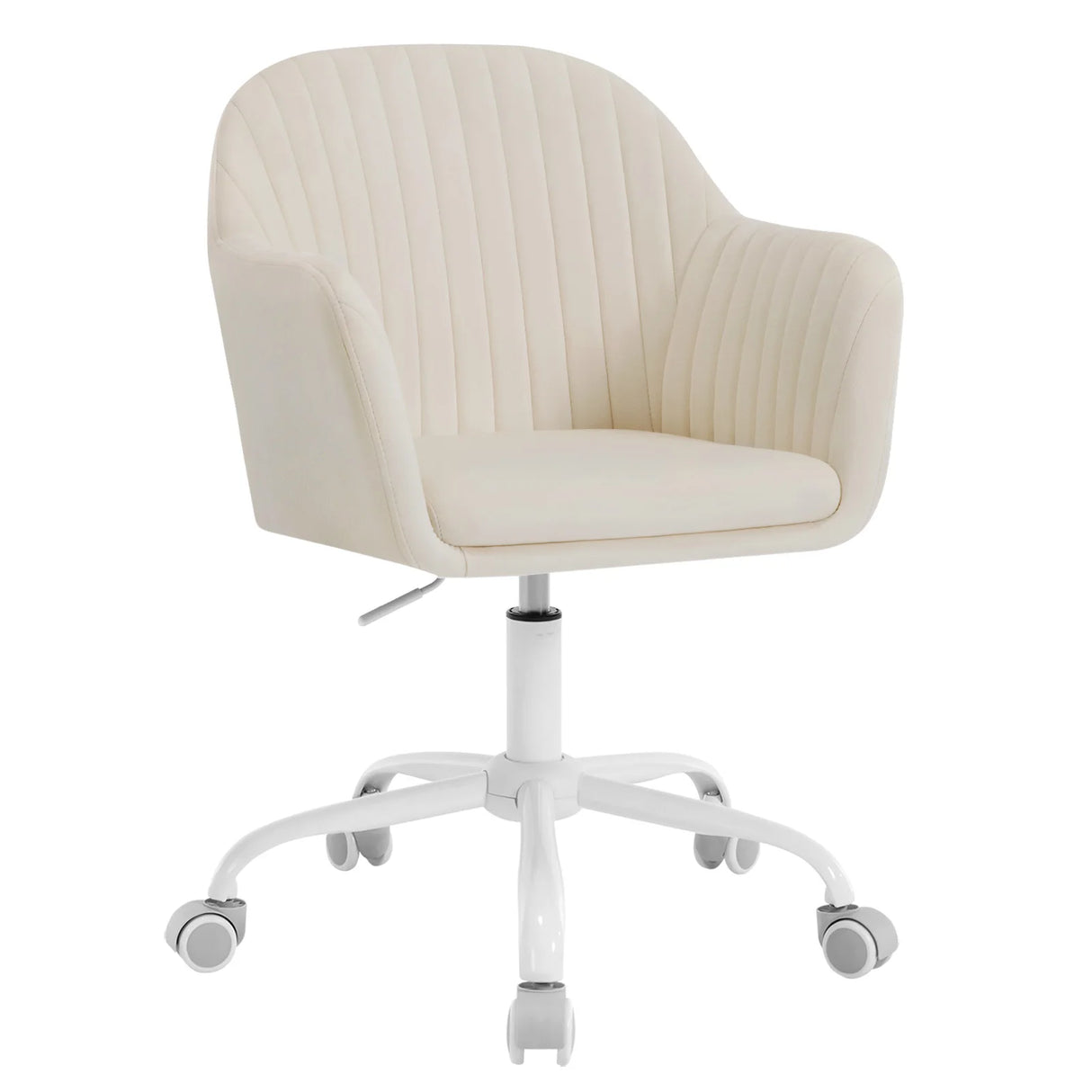BukkitBow ergonomische bureaustoel met fluwelen bekleding, hoogteverstelbaar en comfortabel voor thuis of kantoor.