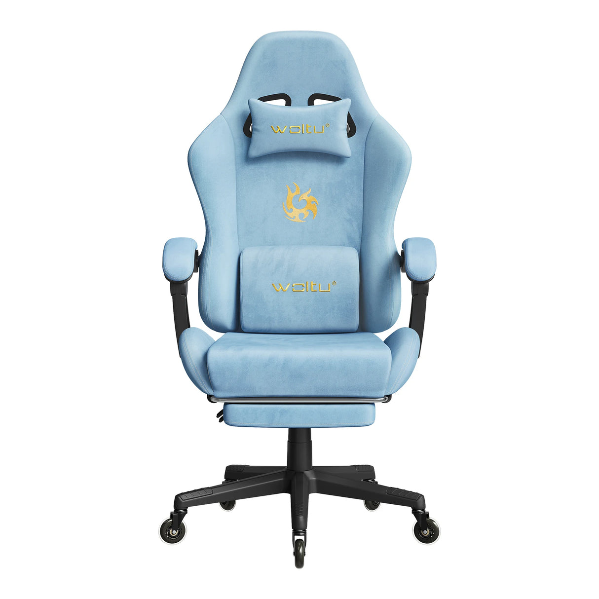 BukkitBow ergonomische gamestoel met microvezel bekleding, verstelbare voetsteun en rugleuning voor comfortabel werken en gamen