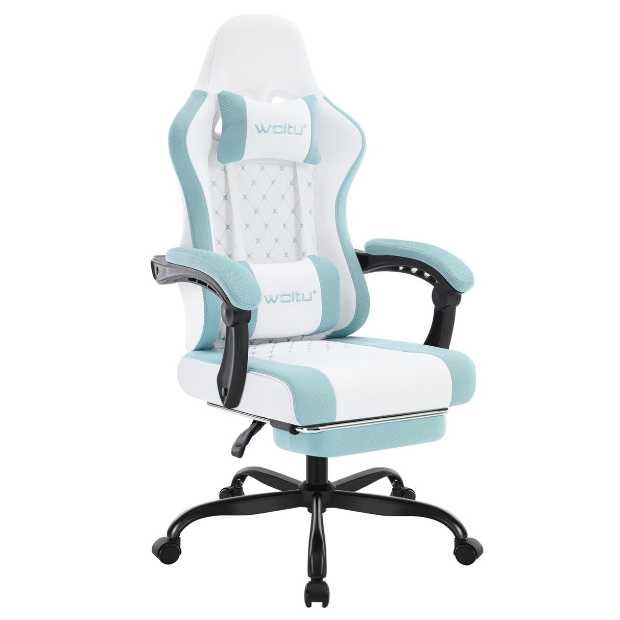 BukkitBow ergonomische gaming stoel met massagefunctie, mesh-stof, verstelbare voetensteun en rugleuning voor comfortabel gamen