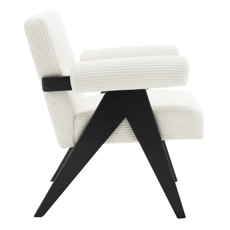 BukkitBow fauteuil van corduroy met rubberwood poten in modern middeleeuwse stijl, comfortabel en stijlvol zitmeubel