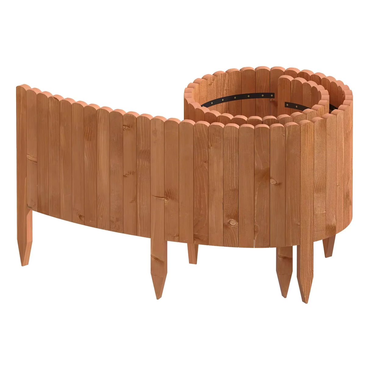 Flexibele BukkitBow gazonrand van hout, 20-60 cm, voor tuinborders en tuinafscheidingen, 2 meter lange borderrol.