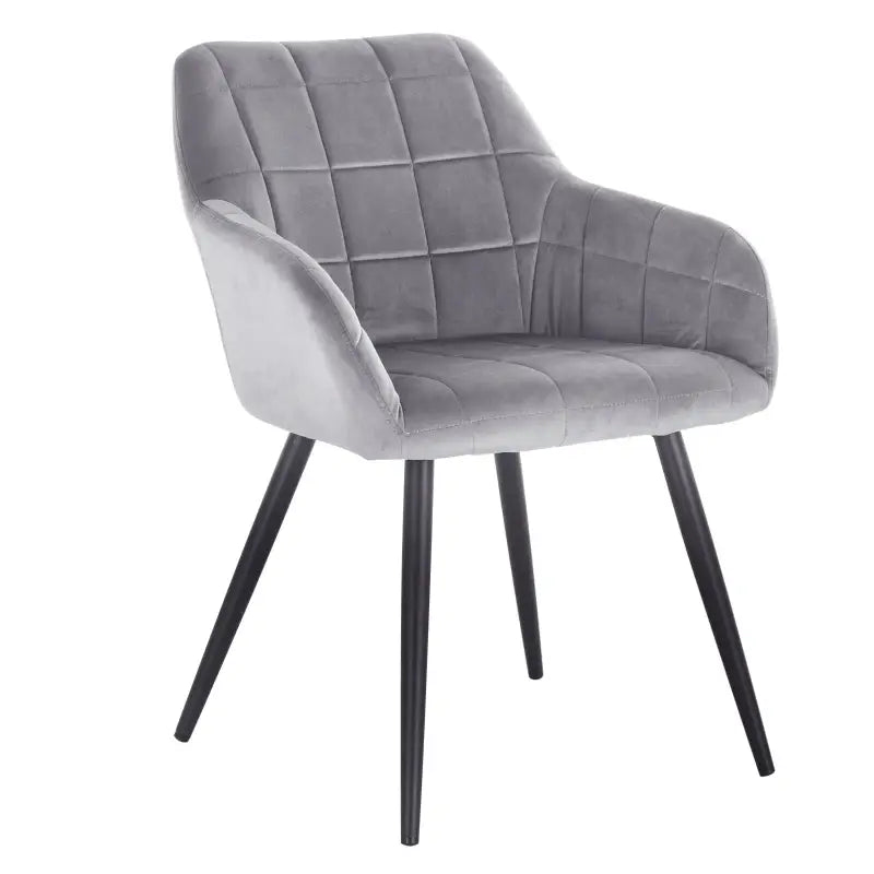 BukkitBow fluwelen eetkamerstoel met stabiel metalen frame en zithoogte van 47 cm, comfortabele en stijlvolle eetkamerstoel