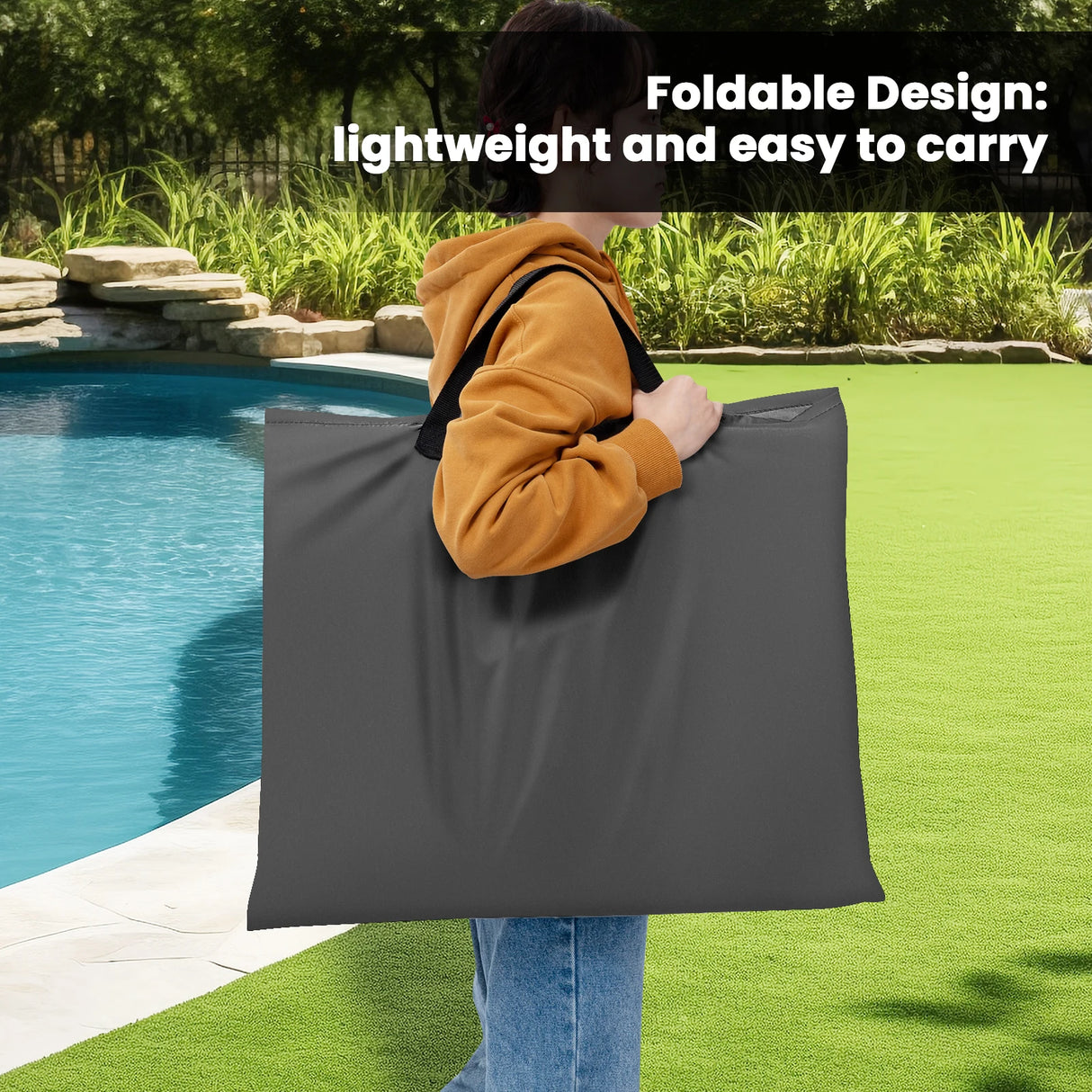 Gevulde BukkitBow strandmat met verstelbare rugleuning en hoofdkussen, geschikt voor comfortabel loungen op het strand.