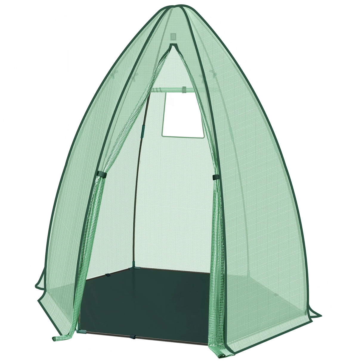 BukkitBow grote foliekas met grondzeil, polytunnel van 160x160x180cm voor tuinieren en gewasbescherming.