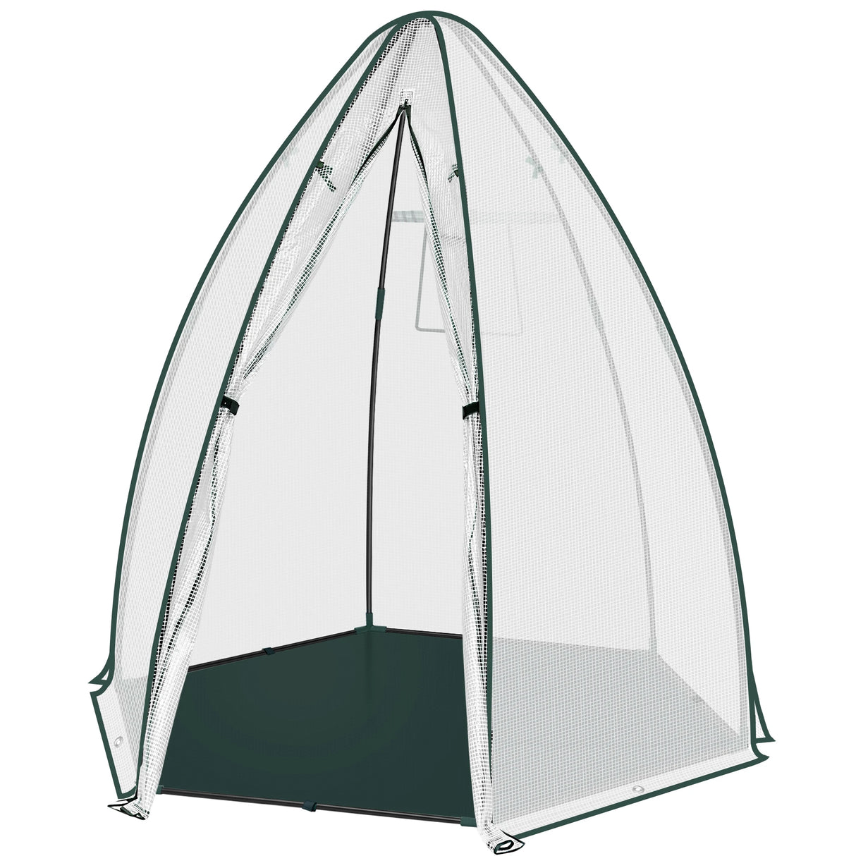 BukkitBow grote foliekas met grondzeil, polytunnel van 160x160x180cm voor tuinieren en gewasbescherming