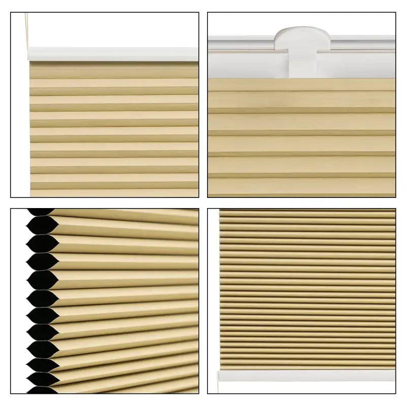 BukkitBow honingraat geometrisch geplooid zonnewering rolgordijn van polyester en aluminium, 60-110 cm breed, 120 cm hoog