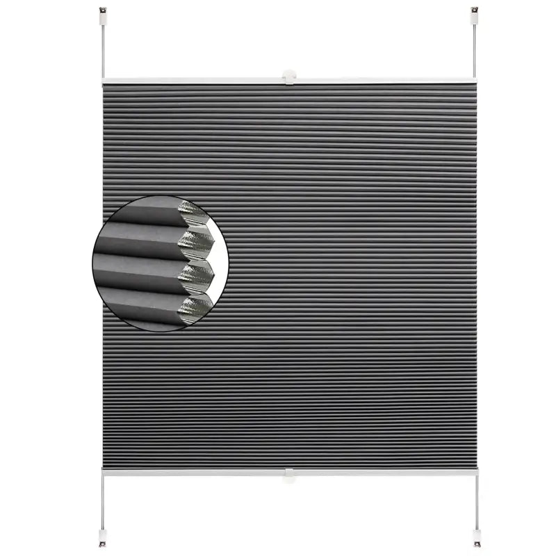 BukkitBow honingraat geplooide zonnewering rolgordijn van polyester en aluminium, 60-110 cm breed, 120 cm hoog, voor raam.