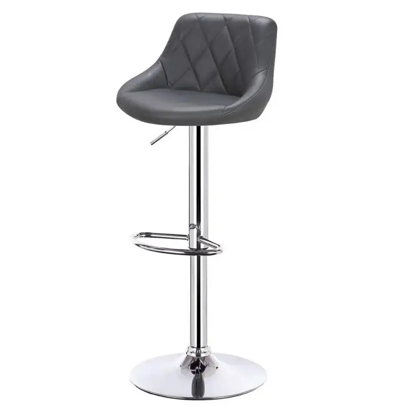 Industriële velvet barkruk van BukkitBow met rugleuning en verstelbare zithoogte van 60-82 cm, elegant en comfortabel.