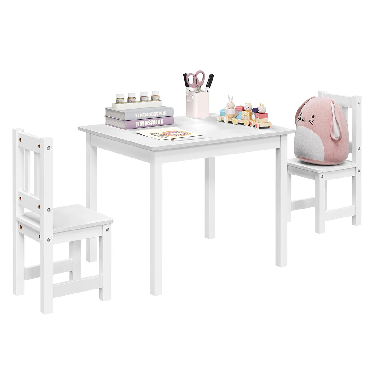 BukkitBow - Kindertafel met 2 Stoeltjes - Hout - Zitgroep - Speeltafel voor Kinderkamer - Vanaf 2 Jaar