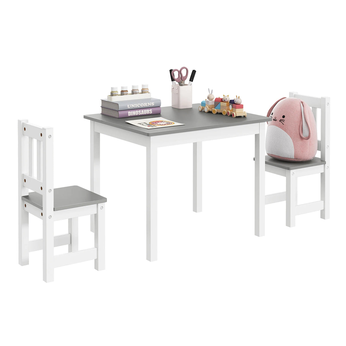 BukkitBow - Kindertafel met 2 Stoeltjes - Hout - Zitgroep - Speeltafel voor Kinderkamer - Vanaf 2 Jaar