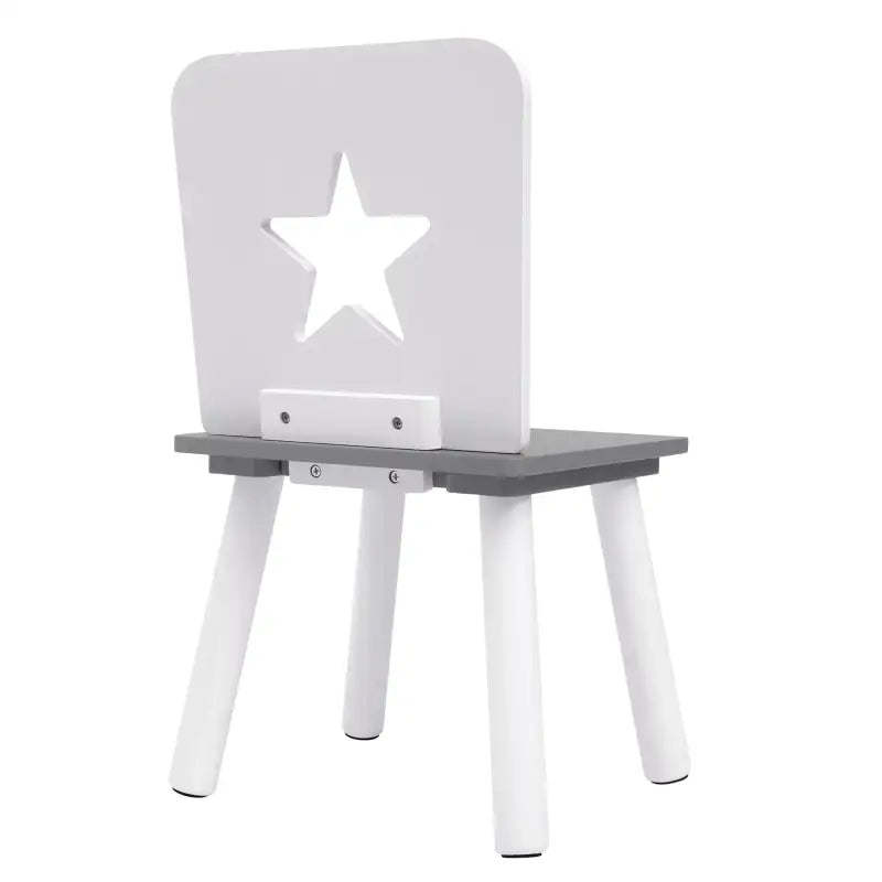 BukkitBow kindertafel met 2 stoelen, compact en ergonomisch ontwerp, geschikt voor kinderen, 59,5x46cm, veilig en stabiel.