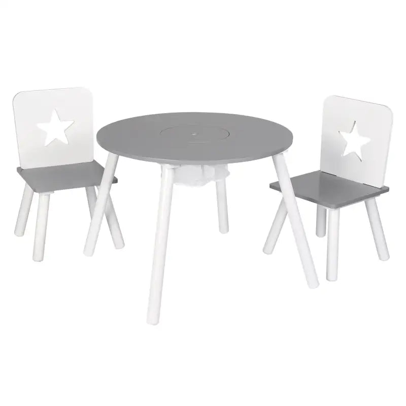 Kinder tafelset van BukkitBow met bijpassende stoelen, veilig, ergonomisch en compact ontwerp, afmeting 59,5x46 cm.