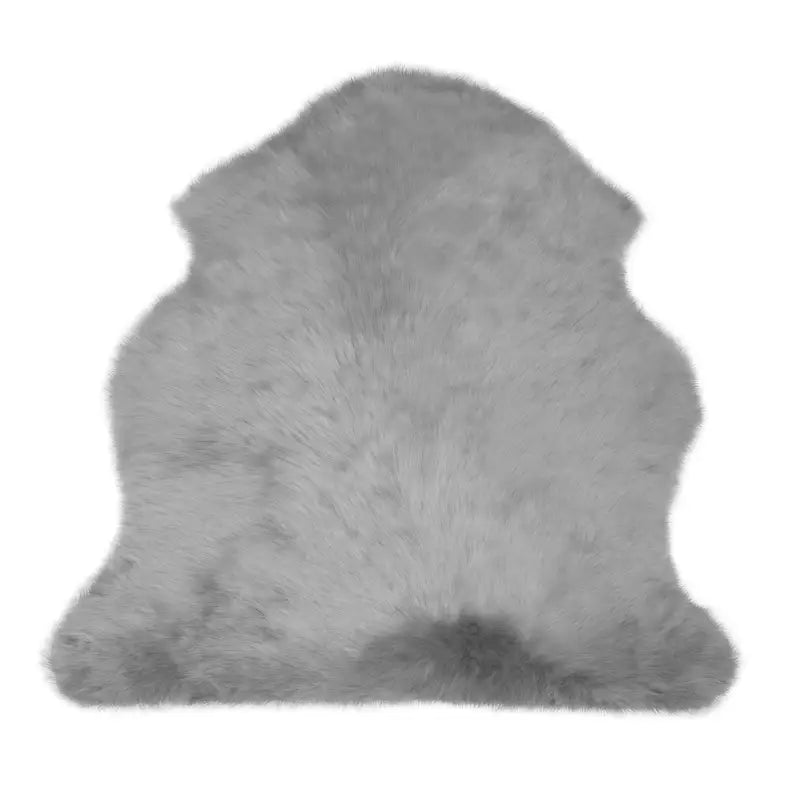 Lichtgrijze BukkitBow lamsvacht van 6cm dik, polyester, wasbaar, verschillende maten, comfortabel en zacht voor interieur of huisdieren.
