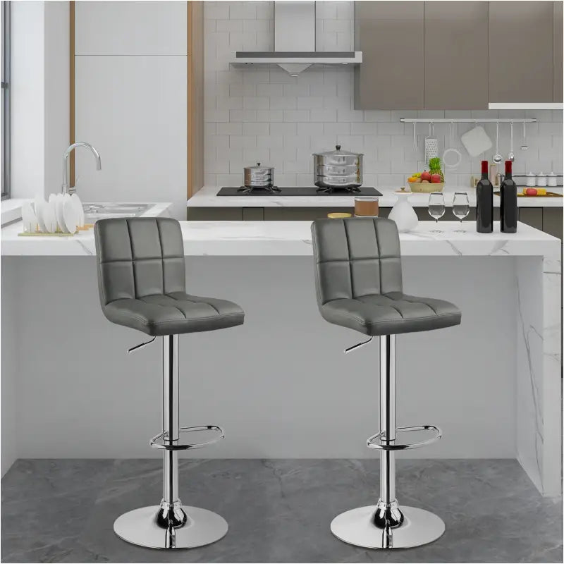 BukkitBow leren barkruk met metalen frame, ergonomisch ontwerp, rugleuning, verstelbaar en draaibaar, zithoogte 60-82 cm