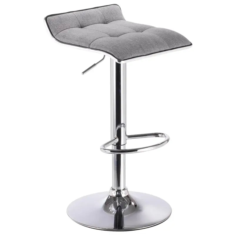 BukkitBow linnen barkruk met verchroomd stalen frame, draaibaar, in hoogte verstelbaar van 62-84 cm, modern design.
