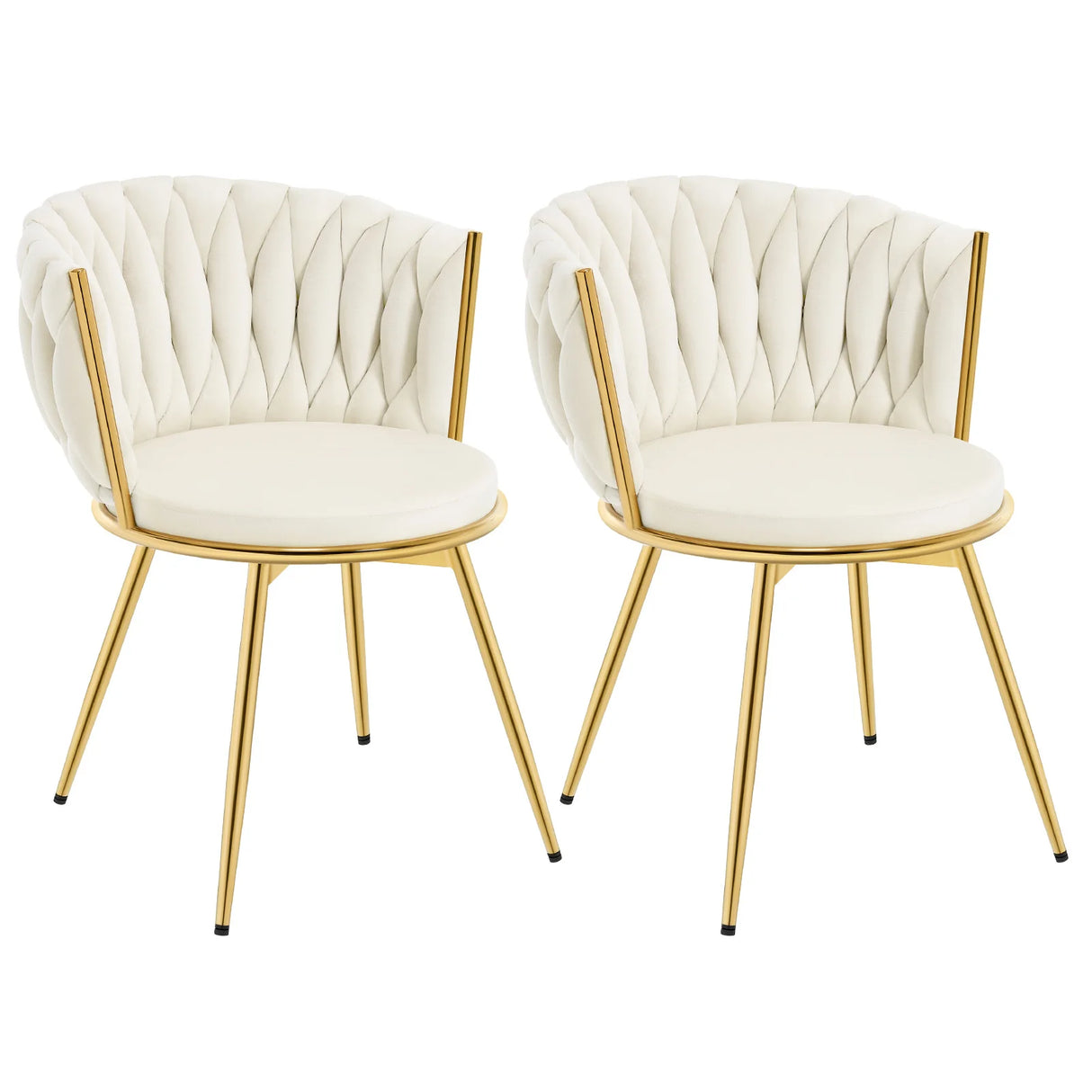 Set van 2 luxe BukkitBow draaibare velvet eetkamerstoelen met modern ontwerp en comfortabele zitting.