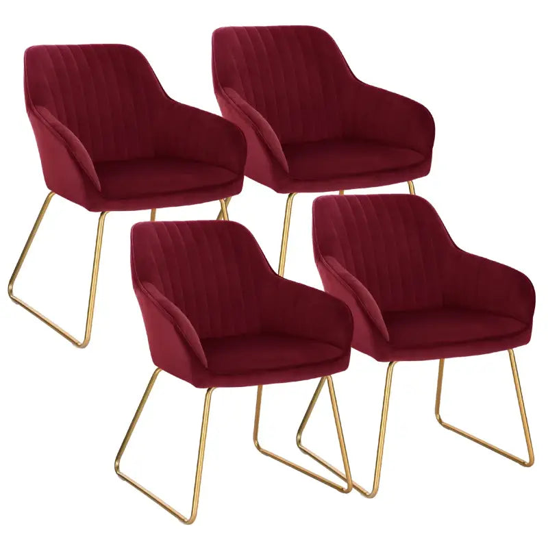 Luxe BukkitBow eetkamerstoel met comfortabel velours zitje, metalen poten en multifunctioneel ontwerp, zithoogte 46 cm.
