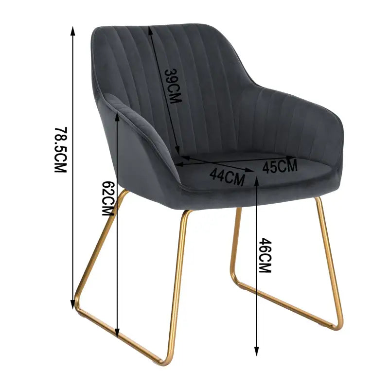 Luxe BukkitBow eetkamerstoel met comfortabel velours zitje, sterke metalen poten en zithoogte van 46 cm, geschikt voor elke eetkamer.