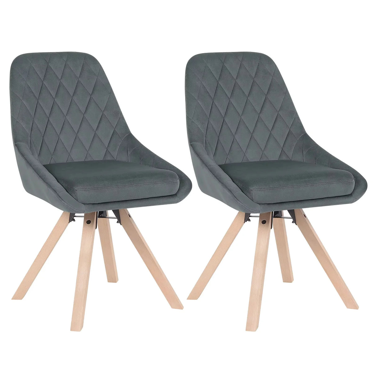 Set van 2 luxe velvet eetkamerstoelen van BukkitBow met 360° draaifunctie, elegante en comfortabele zitplaatsen.