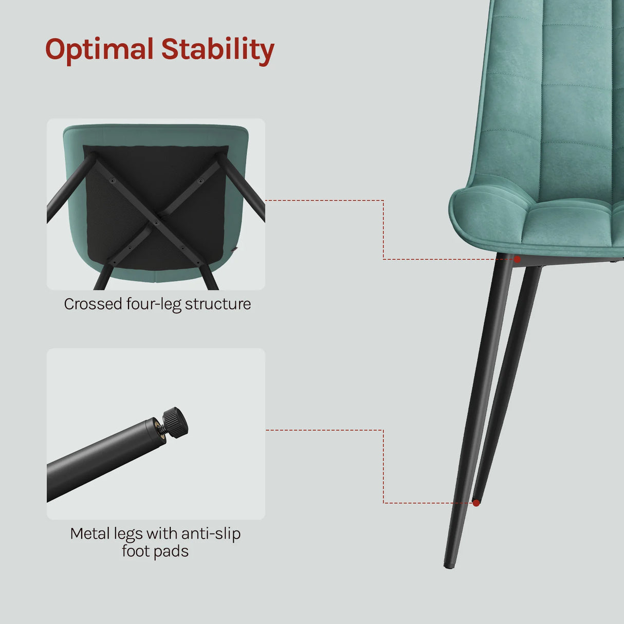 Set van 2 BukkitBow luxe velvet eetkamerstoelen met metalen poten, comfortabel en stijlvol voor moderne eetkamerinterieurs.