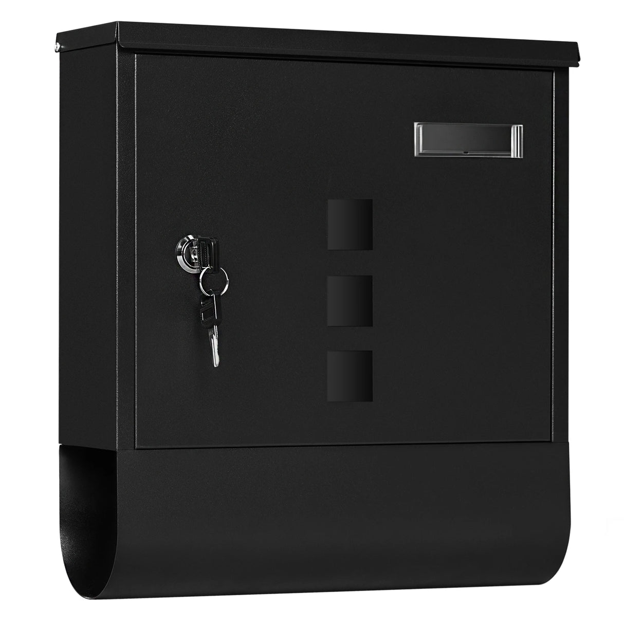 BukkitBow metalen brievenbus voor wandmontage met slot, naamplaat en weerbestendige constructie voor buiten of thuis.