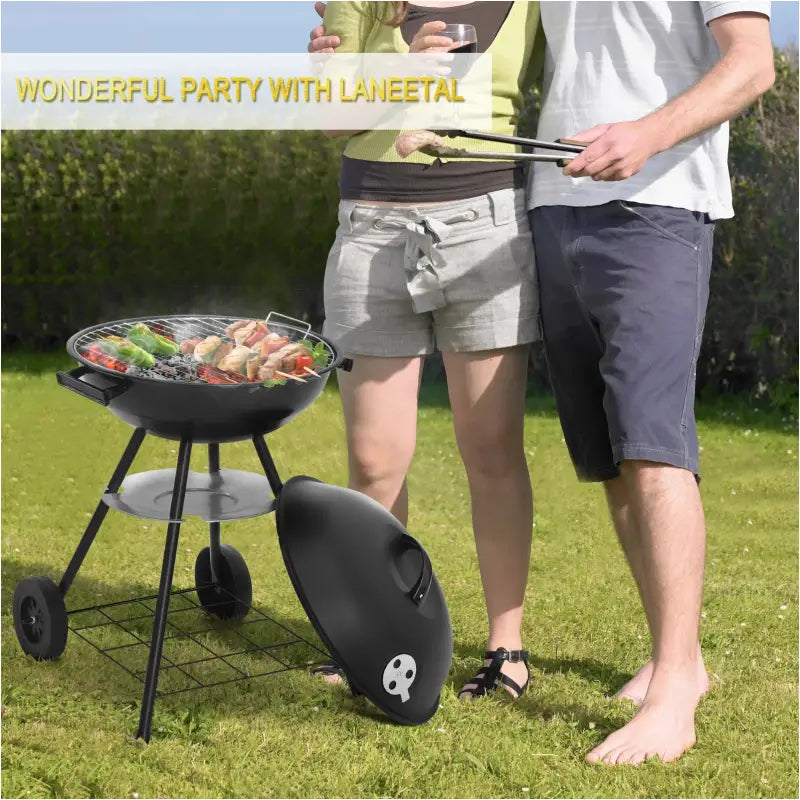 BukkitBow mobiele houtskoolbarbecue van metaal en kunststof, 44x73 cm, 41,5 cm grilloppervlak, ideaal voor buitenbarbecueën
